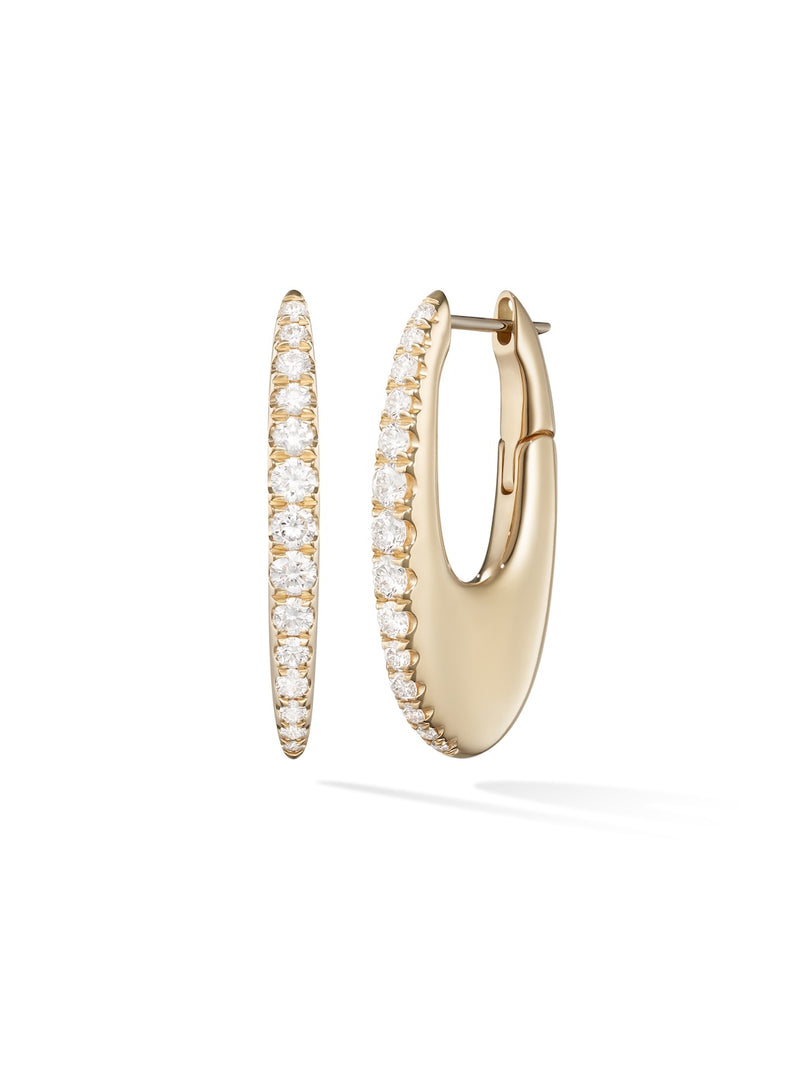 Lulu Hoop Medium in 18k Yellow Gold with White Diamonds — Melissa Kaye