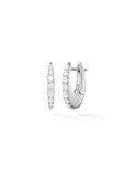 Lulu Hoop Small in 18k White Gold with White Diamonds — Melissa Kaye