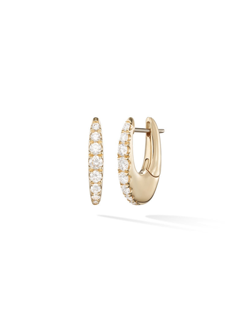 Lulu Hoop Small in 18k Yellow Gold with White Diamonds — Melissa Kaye