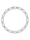 Lulu Necklace Large in 18k Blackened Gold with White Diamonds — Melissa Kaye