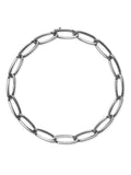 Lulu Necklace Large in 18k Blackened Gold with Partial White Diamonds — Melissa Kaye