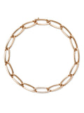 Lulu Necklace Large in 18k Pink Gold with Partial White Diamonds — Melissa Kaye