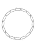 Lulu Necklace Large in 18k White Gold with White Diamonds — Melissa Kaye