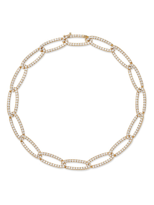 Lulu Necklace Large in 18k Yellow Gold with White Diamonds — Melissa Kaye