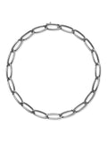 Lulu Necklace Medium in 18k Blackened Gold with Partial White Diamonds — Melissa Kaye