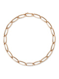 Lulu Necklace Medium in 18k Pink Gold with Partial White Diamonds — Melissa Kaye