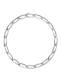 Lulu Necklace Medium in 18k White Gold with Partial White Diamonds — Melissa Kaye