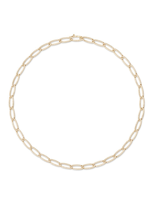 Lulu Necklace Small in 18k Yellow Gold with White Diamonds — Melissa Kaye
