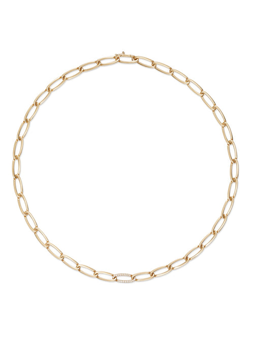 Lulu Necklace Small in 18k Yellow Gold with Partial White Diamonds — Melissa Kaye