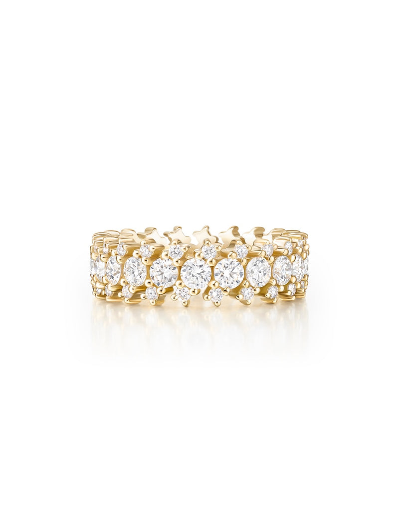 Maya Cigar Band Small in 18k Yellow Gold with White Diamonds — Melissa Kaye