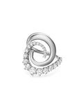Riley Ring in 18k White Gold with Partial Diamond Setting — Melissa Kaye