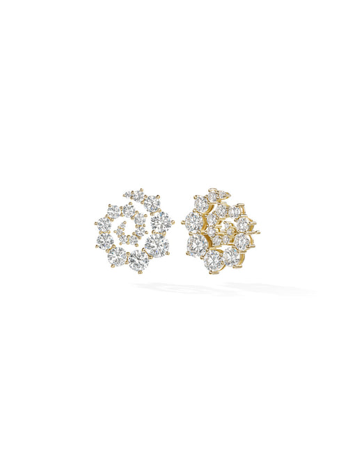 Riley Stud Large in 18k Yellow Gold with White Diamonds — Melissa Kaye