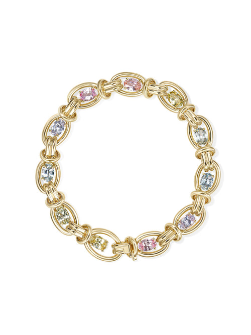 ROCKY BRACELET (Oval-Cut Rainbow Sapphire)