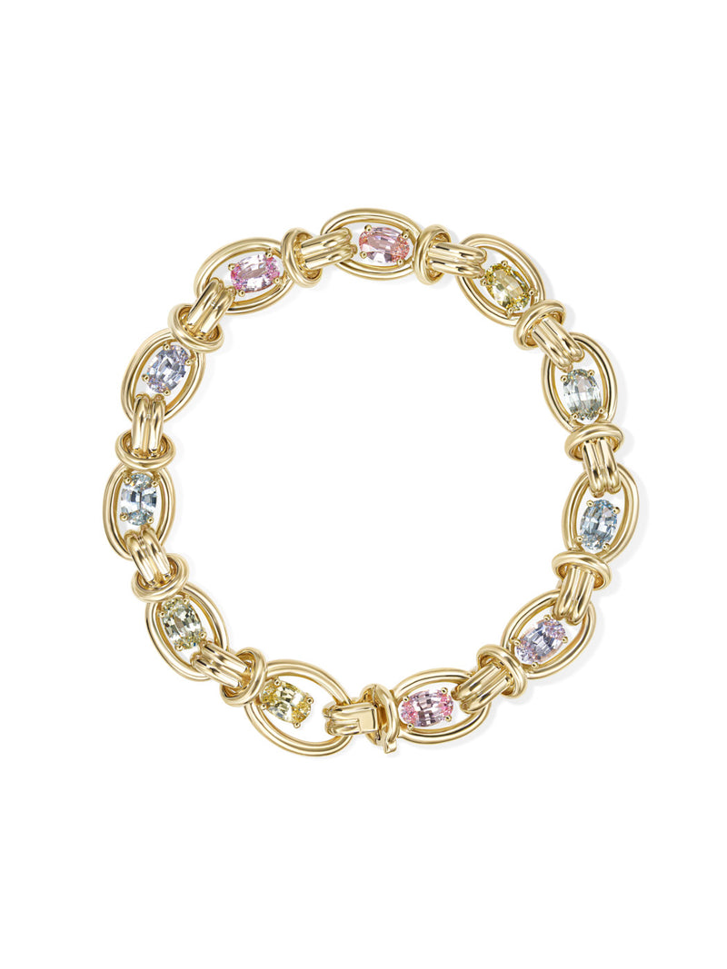 ROCKY BRACELET (Oval-Cut Rainbow Sapphire)