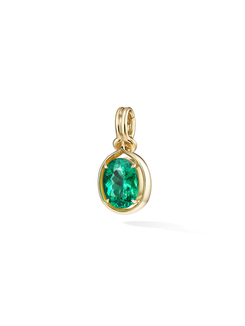 Rocky OOAK Charm in 18k Yellow Gold with Emerald — Melissa Kaye