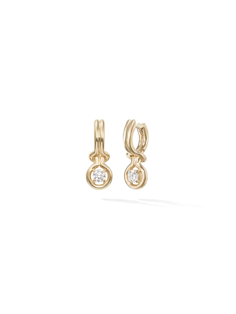 Rocky Earring Small in 18k Yellow Gold with White Diamonds — Melissa Kaye