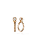 Rocky Hoop Medium in 18k Pink Gold with White Diamonds — Melissa Kaye