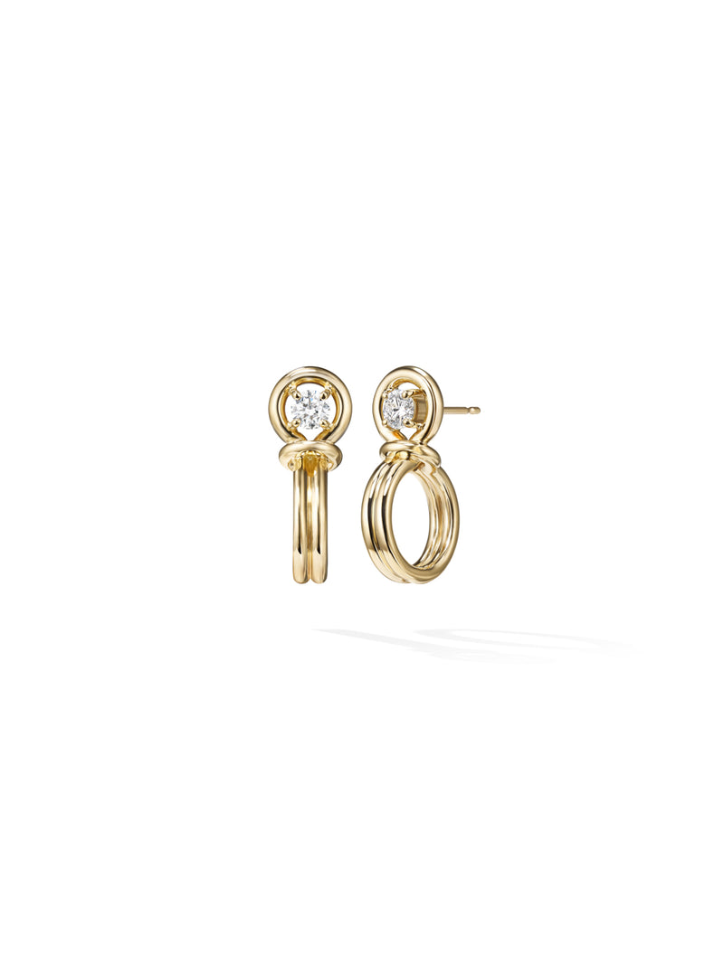 Rocky Hoop Small in 18k Yellow Gold with White Diamonds — Melissa Kaye