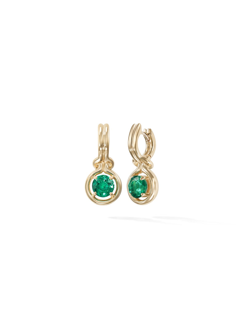 Rocky Earring Medium in 18k Yellow Gold with Emeralds — Melissa Kaye