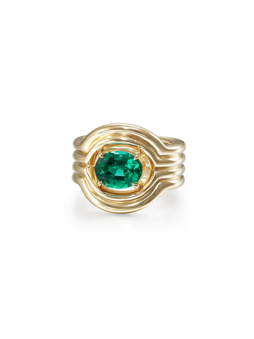 Rocky Rae One of a Kind Ring in 18k Yellow Gold with Emerald — Melissa Kaye