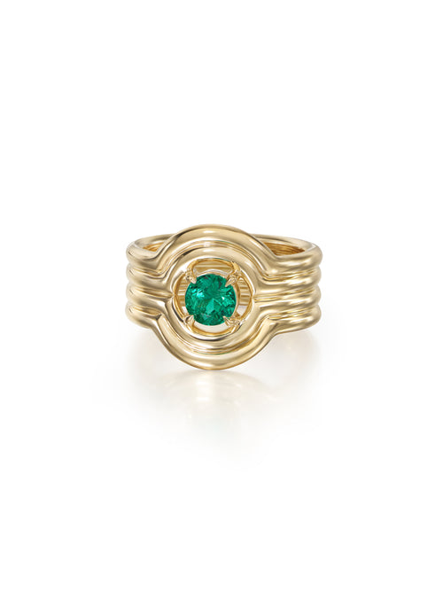 Rocky Rae Pinky Ring in 18k Yellow Gold with Emerald — Melissa Kaye