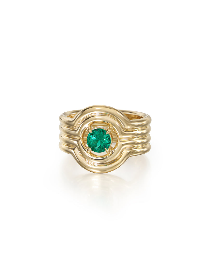 Rocky Rae Pinky Ring in 18k Yellow Gold with Emerald — Melissa Kaye