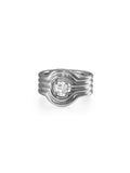 Rocky Rae Pinky Ring in 18k Blackened Gold with White Diamonds — Melissa Kaye