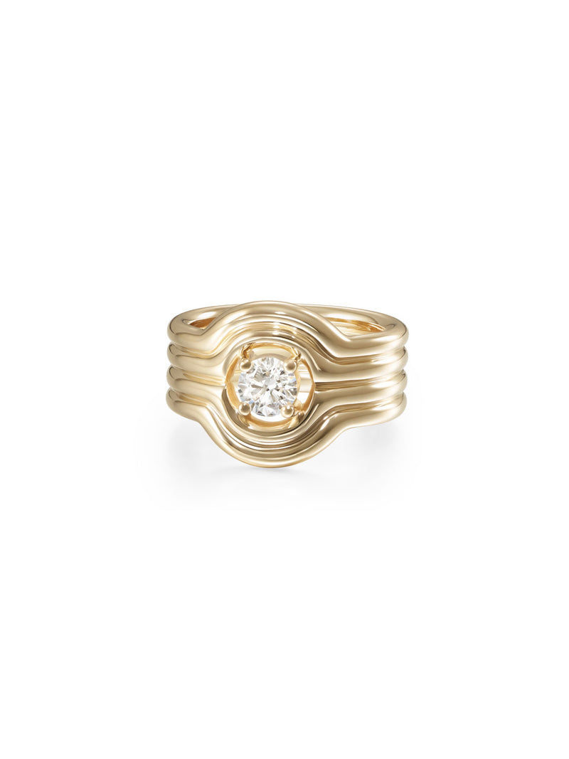 Rocky Rae Pinky Ring in 18k Yellow Gold with White Diamonds — Melissa Kaye