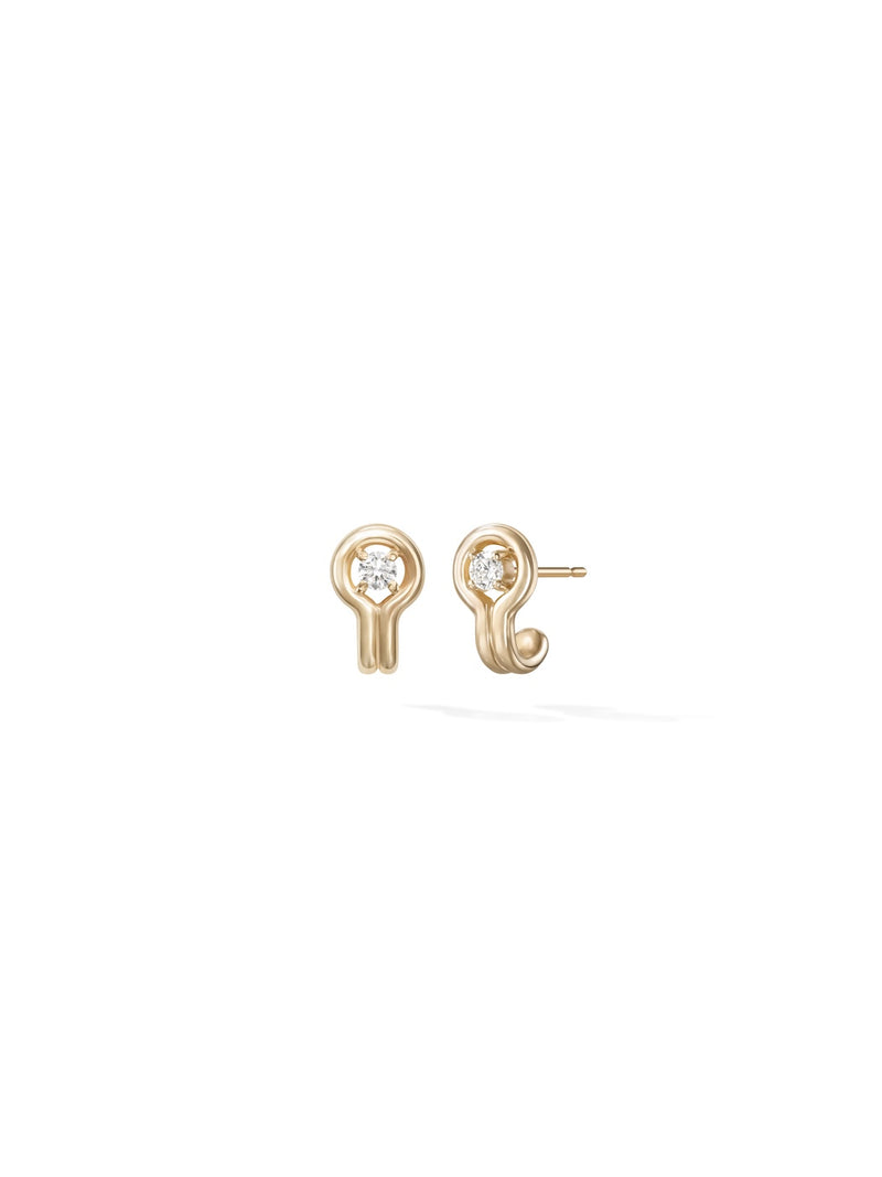 Rocky Rae Stud in 18k Yellow Gold with White Diamonds — Melissa Kaye