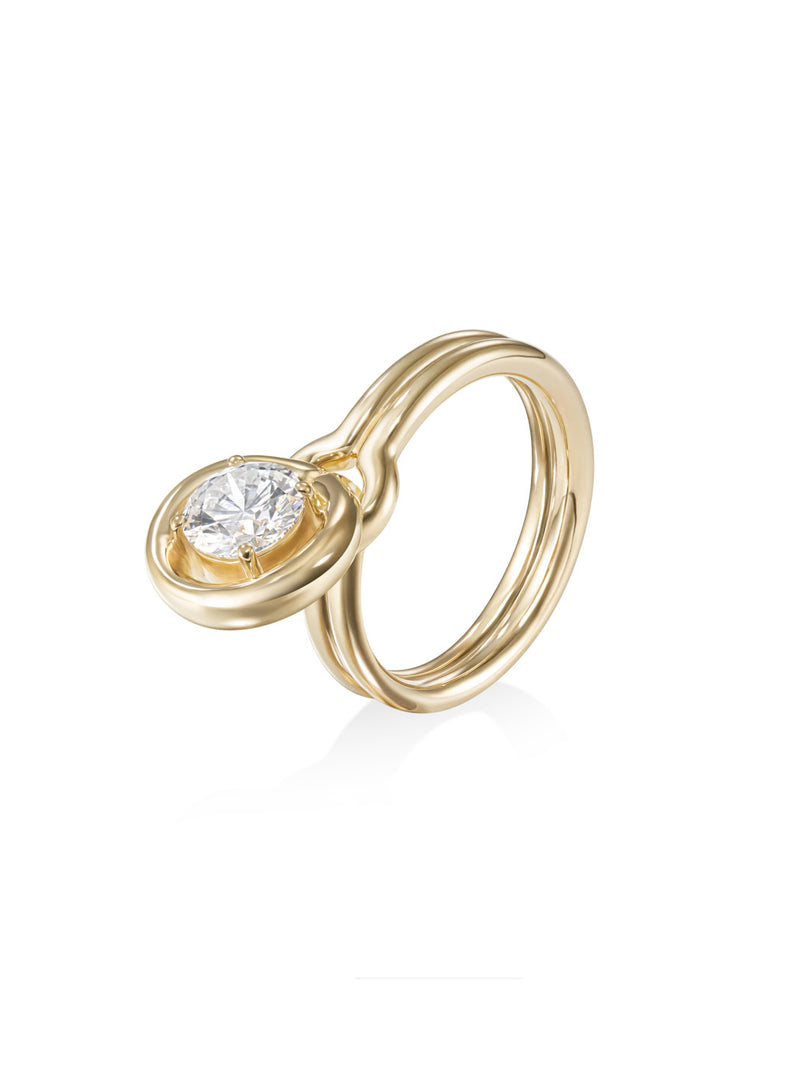 Rocky Ring Large in 18k Yellow Gold with White Diamonds — Melissa Kaye