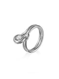 Rocky Ring Small in 18k Blackened Gold with White Diamond — Melissa Kaye