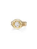 Rocky Pinky Ring Large in 18k Yellow Gold with White Diamonds — Melissa Kaye