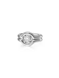 Rocky Pinky Ring Medium in 18k White Gold with White Diamonds — Melissa Kaye