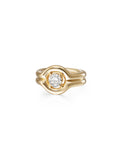 Rocky Pinky Ring Medium in 18k Yellow Gold with White Diamonds — Melissa Kaye