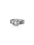 Rocky Pinky Ring Small in 18k Blackened Gold with White Diamonds — Melissa Kaye