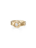 Rocky Pinky Ring Small in 18k Yellow Gold with White Diamonds — Melissa Kaye