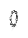 Sadie Alternating Eternity Band (1.5x3.5mm) in 18k Blackened Gold with White Diamonds — Melissa Kaye