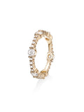 Sadie Alternating Eternity Band (1.5x3.5mm) in 18k Pink Gold with White Diamonds — Melissa Kaye
