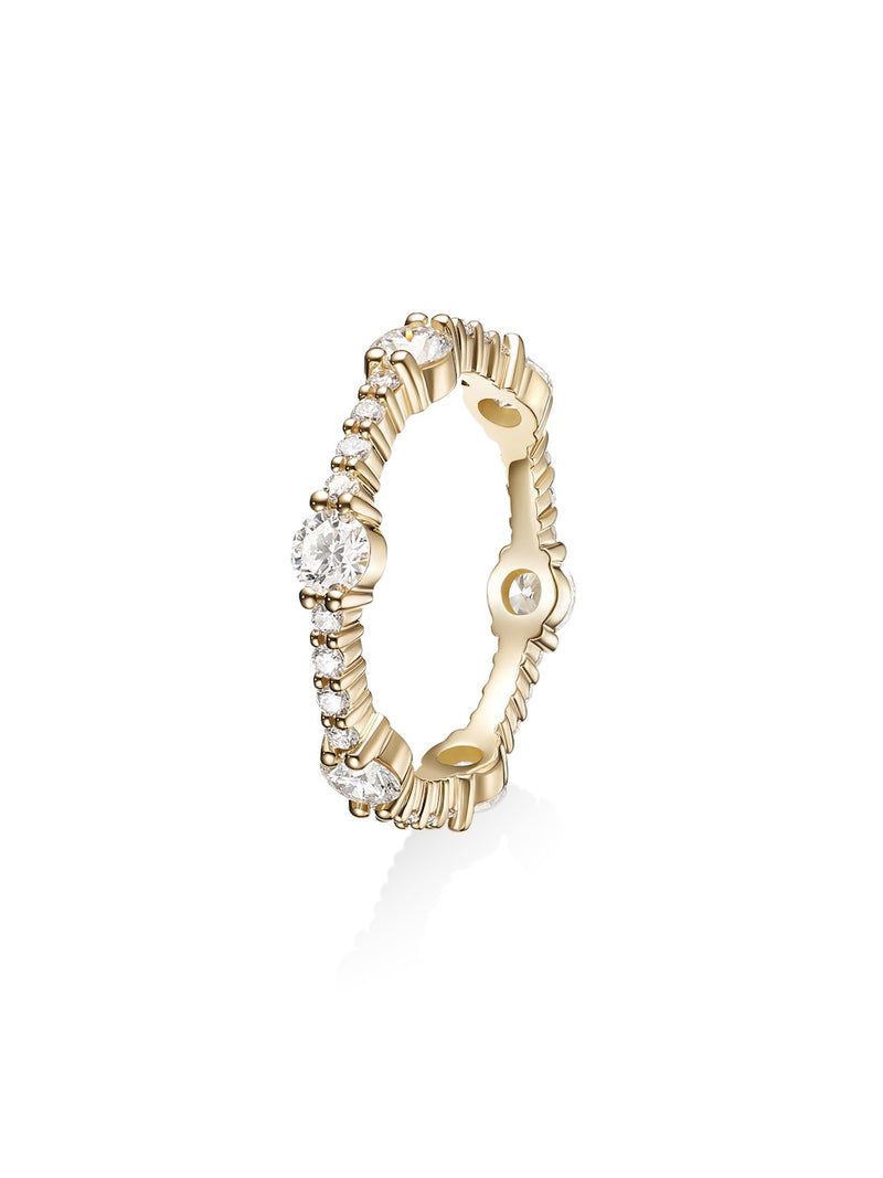 Sadie Alternating Eternity Band (1.5x3.5mm) in 18k Yellow Gold with White Diamonds — Melissa Kaye