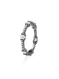 Sadie Alternating Eternity Band (1x3mm) in 18k Blackened Gold with White Diamonds — Melissa Kaye