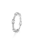 Sadie Alternating Eternity Band (1x3mm) in 18k White Gold with White Diamonds — Melissa Kaye