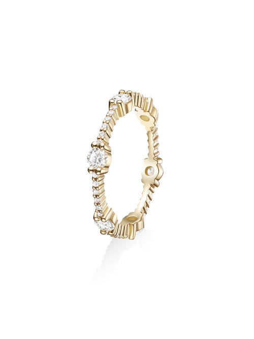  Sadie Alternating Eternity Band (1x3mm) in 18k Yellow Gold with White Diamonds — Melissa Kaye