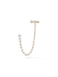 Sadie Draped Earring in 18k Pink Gold with White Diamonds — Melissa Kaye