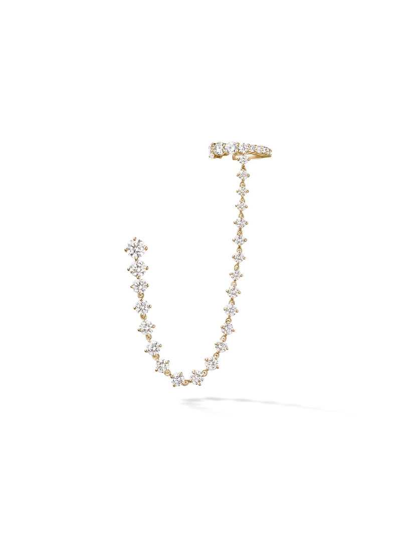 Sadie Draped Earring in 18k Yellow Gold with White Diamonds — Melissa Kaye