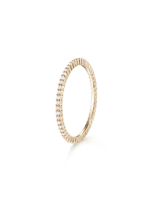 Sadie Eternity Band (1mm) in 18k Yellow Gold with White Diamonds — Melissa Kaye