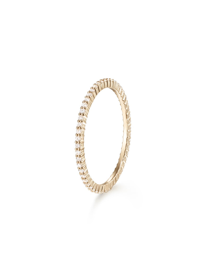 Sadie Eternity Band (1mm) in 18k Yellow Gold with White Diamonds — Melissa Kaye