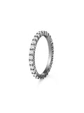 Sadie Eternity Band (2mm) in 18k Blackened Gold with White Diamonds — Melissa Kaye