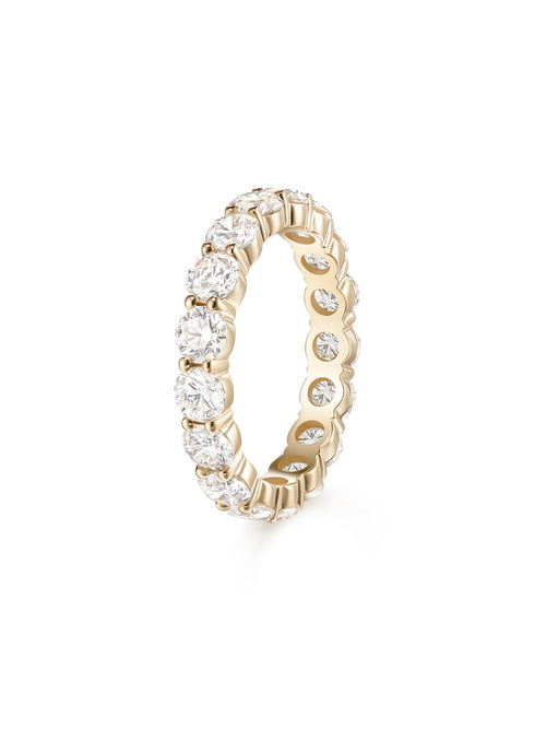 Sadie Eternity Band (3.5mm) in 18k Yellow Gold with White Diamonds — Melissa Kaye