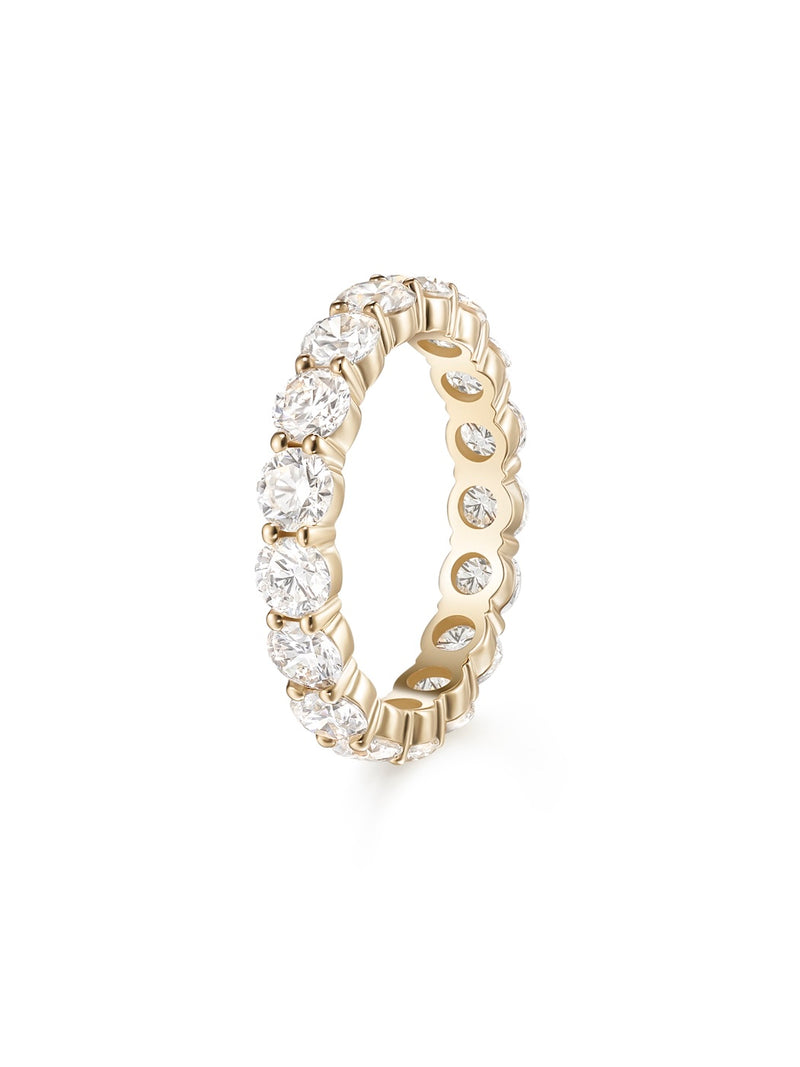 Sadie Eternity Band (3.5mm) in 18k Yellow Gold with White Diamonds — Melissa Kaye