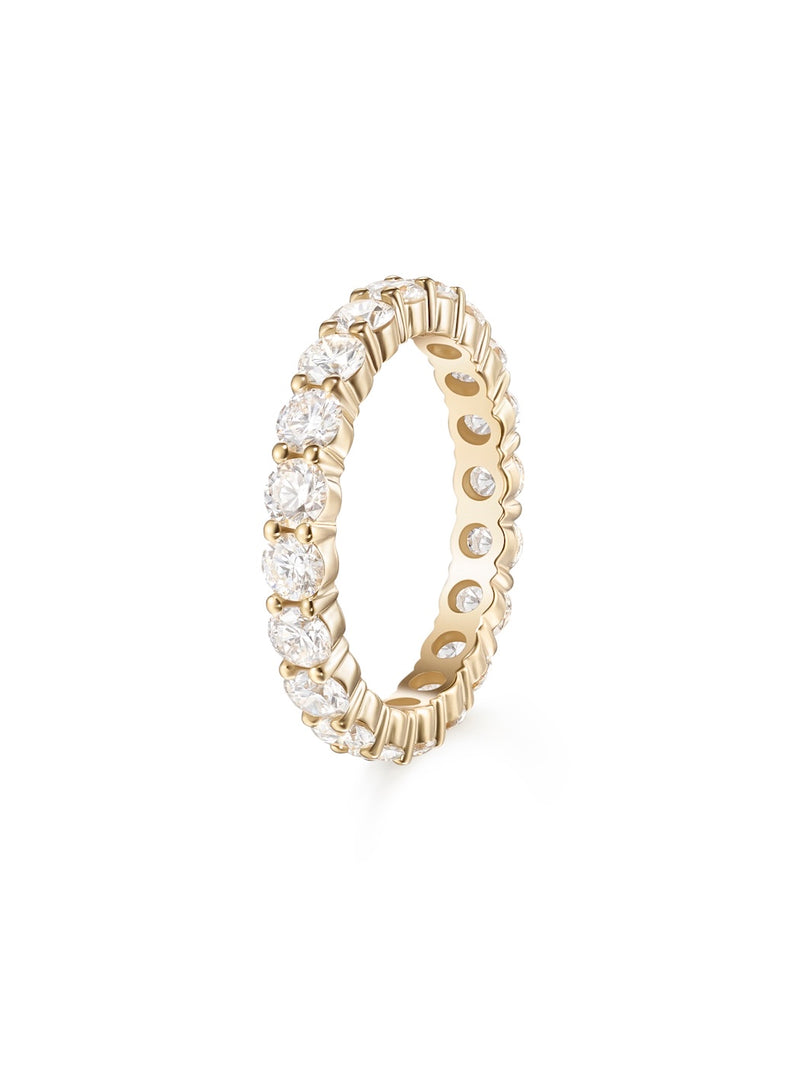 Sadie Eternity Band (3mm) in 18k Yellow Gold with White Diamonds — Melissa Kaye